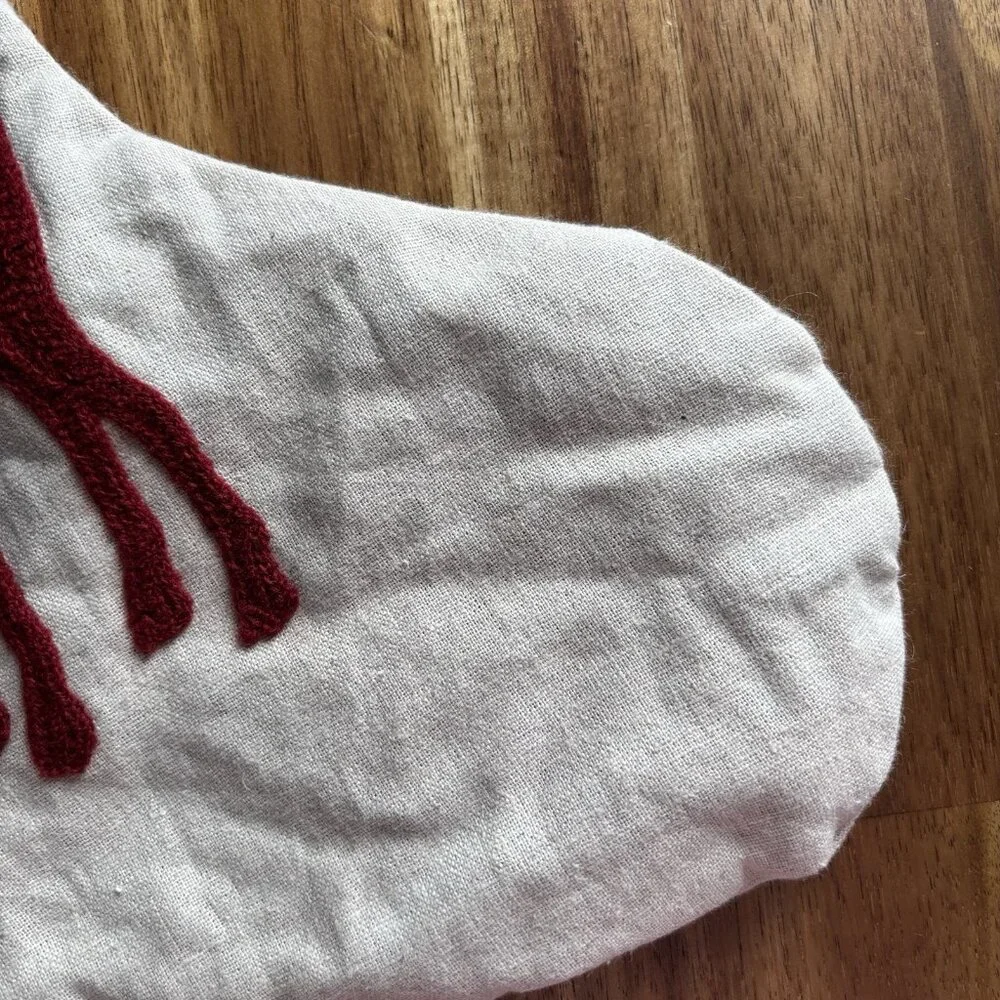 1 Pottery Barn Kids Christmas Stocking Santa Claus Reindeer Linen Velvet Holiday
